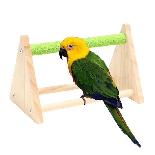 Stand de Juego de pájaros, Percha de pájaros | Accesorios de Entrenamiento de Jaula de pájaros de Madera,Triángulo Parrot Presteground para el Periquito Canary Cockatiel Pinch Cage Activity Center
