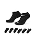 Nike Everyday Plus Cushion No Show Socks 6-Pair Pack Black/White LG (US Men's Shoe 8-12, Women's Shoe 10-13)