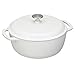 Amazon Basics - Schmortopf aus emailliertem Gusseisen, 4.07 l, Mattweiß
