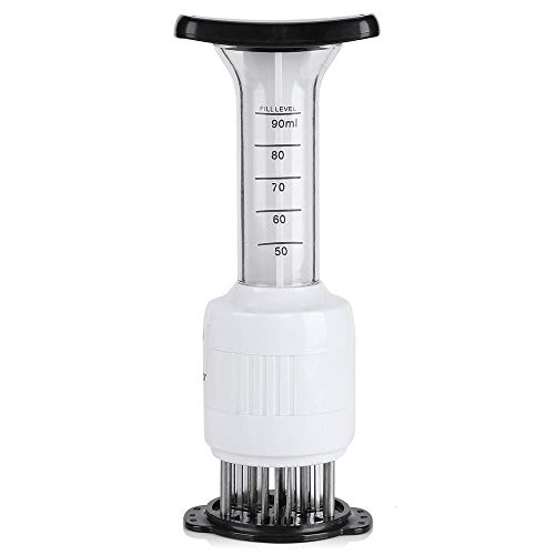 QuiCi Meat Tenderizer Sauce Marinade Injector 2 en 1 Triple Jeringa Injector de carne Marinade para mejorar el sabor y 30 agujas de acero inoxidable para suavizar la carne