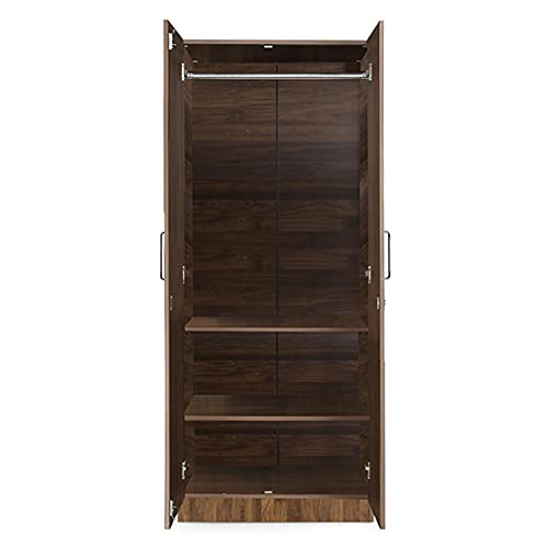 Image of Wakefit Wardrobe | 1 Year Warranty | Engineered Wood Almirah, Cupboard for Clothes Storage | 2 Door, 1 Hanging Space | Taffeta - Columbian Walnut