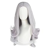 XiongXiongLe Halloween Anime Role Cosplay Wig Silver Light Purple Long Straight Wave Hair Wigs for Adult Women Cos Party Halloween Christmas Comic