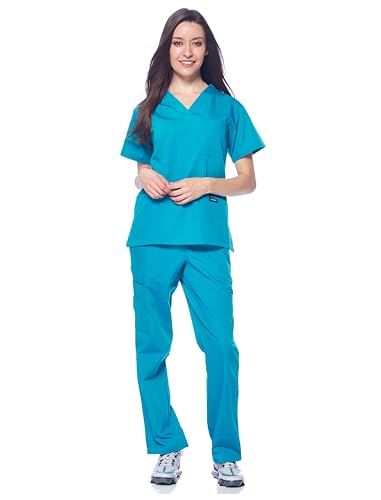 Image of Dagacci Scrubs Medical Uniform Women and Man Scrubs Set Medical Scrubs Top and Pants