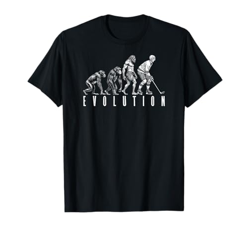 Joueur de Hockey sur Glace Evolution Funny Man Singe Caveman Sport T-Shirt