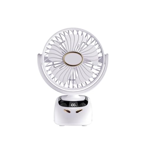 Banaone USB Ventilador con Clip, Mini Ventilador de Clip Pórtatil con 6000 mAh Batería Recargable con LED para la Oficina, Hogar,Viajar, acampar, Cochecito de Bebé