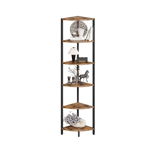 IRCPEN Meuble d'angle Debout 6 Niveaux Bibliothèque Bois Etagere Angle Meuble De Rangement Rayonnage pour Cuisine Salle De Bains Salon Bureau Brun CS-001RB