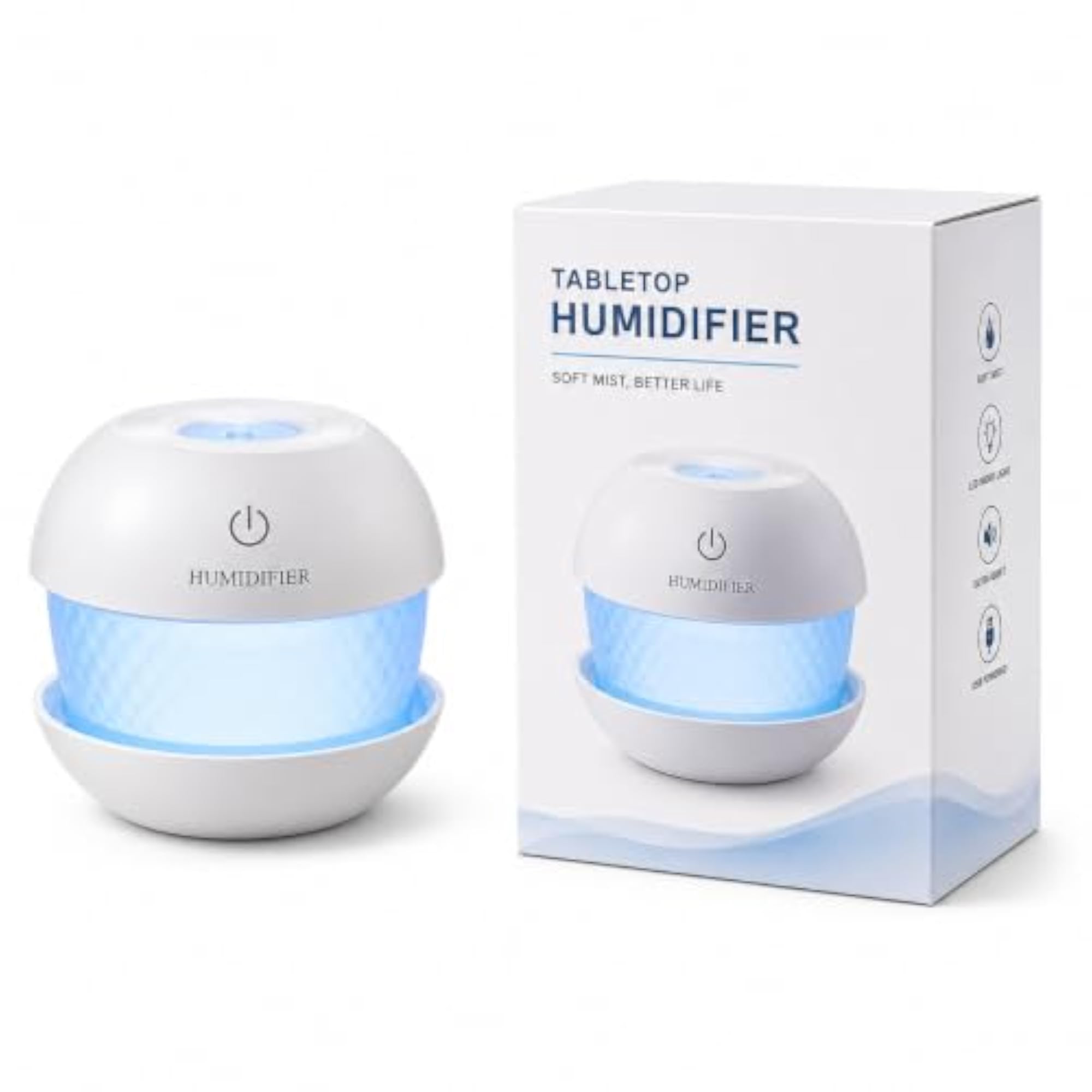 USB Diamond Humidifier and Aroma Diffuser with LED Night Light