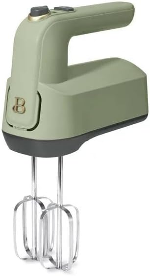 6-Speed Beautiful Electric Hand Mixer, Sage Green by Drew Barrymore, Standard, SG-19111