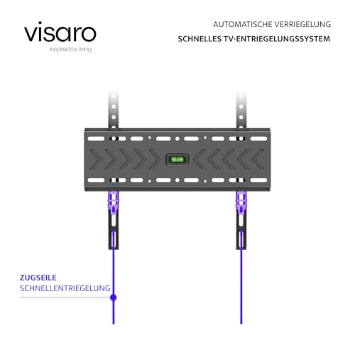 Visaro WMF75 TV Wandhalterung, Feste Halterung für 43-75 Zoll, Flach & Universal LED/LCD/OLED Fernseher, Max. VESA 400x400mm, bis zu 45kg – Bild 6