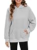 Famulily Ladies Hoody Sweatshirts Plus Size Long Sleeve Trendy Clothes Fall Cute Fleece Lined Pullover Hoodie Grey XL #1