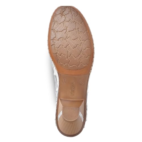 Image of Rieker 46778 Sina Women's Heels - Sling-Backs, Leather Upper, Hand-Woven Design, Anti-Stress Comfort, Flexible Sole, Secure Fit, and Timeless Everyday Style