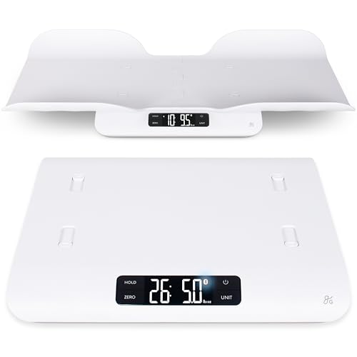 Greater Goods Smart Baby Scale, Bluetooth Connected Device, Toddler Scale, Pet Scale, Infant Scale with Hold Function (White)