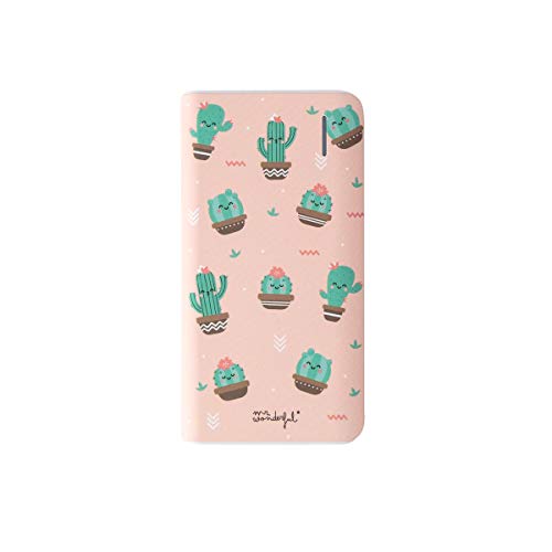 Mr. Wonderful Batería Externa portátil para móvil, Power Bank 4.000 mAh, MiniCactus...