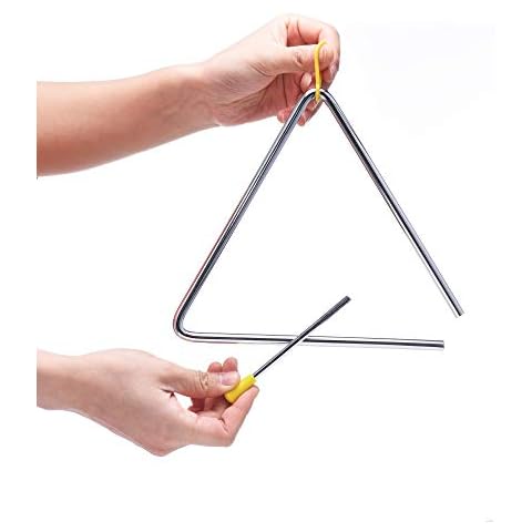 8 Inch Musical Steel Triangle Percussion Instrument With Striker Cover