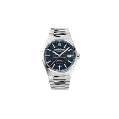 Image of Frederique Constant Mens Swiss Automatic Highlife COSC Silver-Tone Stainless Steel Watch with Bracelet and Additional Navy Rubber Strap, Style: FC-303BL3NH6B