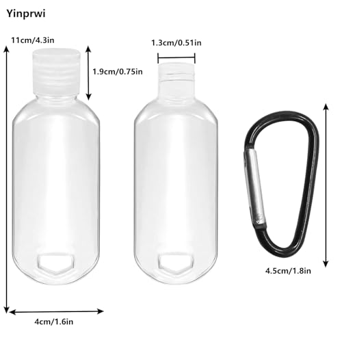 8 Pcs Travel Bottles with Keychain 1.7oz (50ml) Portable Plastic Leakproof Squeeze Hand Sanitizer Holder with Flip Cap Refillable Small Empty Bottles for Shampoo Conditioner Body Wash Liquid2