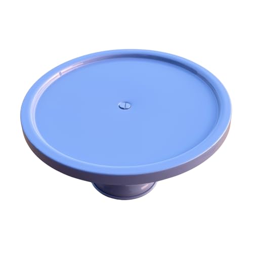 Image of Violet / Purple Color Metal Cake Stand Pedestal | Round Non-Revolving 9 inch Diameter by 5 inch Height Dessert Display | Sturdy Cake Holder for Birthday, Wedding, Anniversary & Party Decor