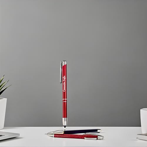 Packs 30 bolígrafos PERSONALIZADOS con texto o nombre | Color rojo y puntero para dispositivos móviles | Grabado a láser | Lote bolígrafos publicitarios y merchandising, eventos: comuniones, bodas. - imagen 3