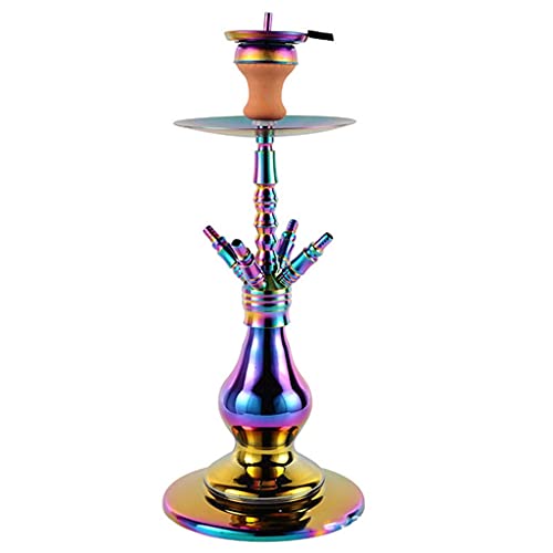 Araber Luxus 23,6" Arabische Shisha Set mit 1 Schlauch Glas Shisha-Kit Mit Shisha Zubehör (Galvanisieren Bunt) – Bild 8
