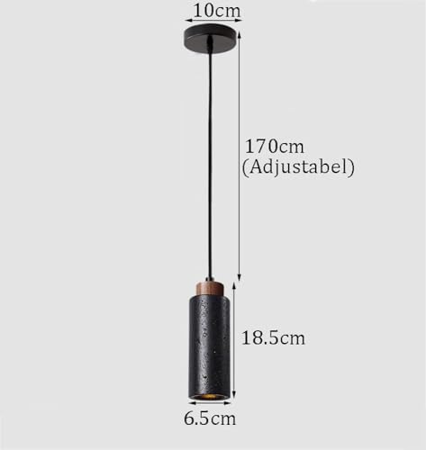 Lámpara colgante ajustable E27 negra para solucionar techos altos e islas oscuras 8
