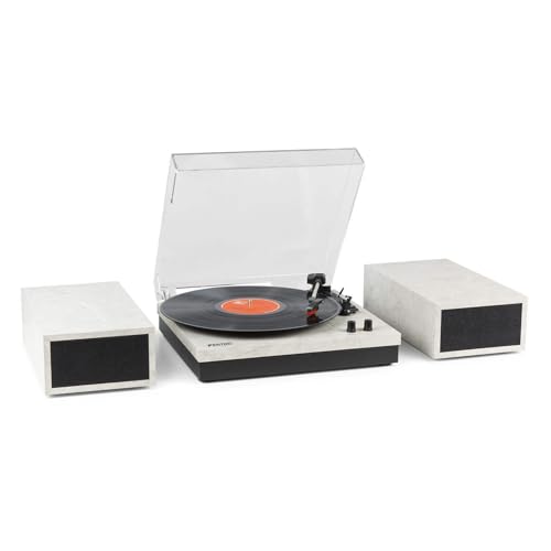 Fenton RP165M   Tocadiscos de Vinilo Bluetooth con 2 Altavoces Integrados, 3 velocidades 33, 45 y 78 RPM, Reproductor Discos de 7, 10 y 12 Pulgadas, Giradiscos Vinilo en Color Mármol