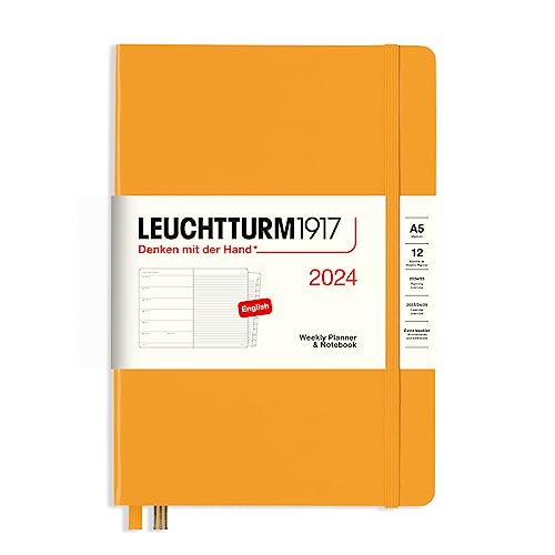 LEUCHTTURM1917 Weekly Planner & Notebook 2024 with extra booklet