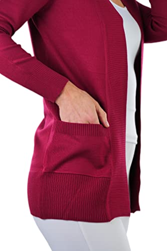Image of ToBeInStyle Women's Long Sleeve Rib Banded Open Sweater Cardigan