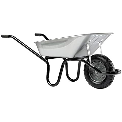 Haemmerlin Schubkarre Aktiv Premium 100 (verzinkte Mulde mit 100 Liter Füllmenge, Luftbereifung mit Metallfelge, 150 kg Tragkraft Kippbügel) 305071705 Cover