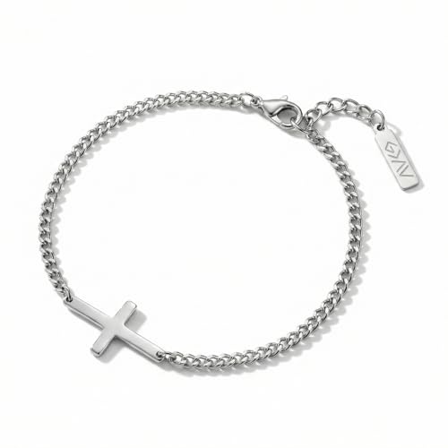 Pulsera de cadena cruzada de acero inoxidable 316L unisex miniatura 1
