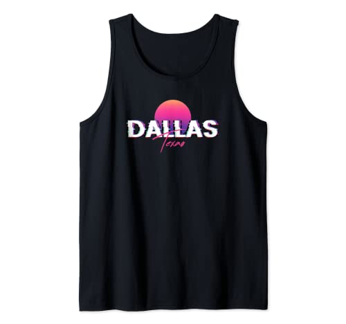 Souvenir rétro Glitch Vaporwave Sun des années 80 et 90 de Dallas Débardeur