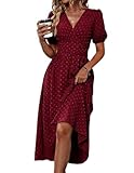 Suggestions de style: cette robes femmes longue se marie bien avec des blazers, des vestes, des cardigans, des trenchs, des sacs à main, des sandales, des talons hauts et des chaussures plates pour créer une variété de looks. La jupe tombe jusqu'au mollet, mettant en valeur toutes les morphologies.