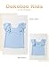 DOKOTOO KIDS Girls T Shirts 2025 Cute Double Ruffle Short Sleeves Tops Blouse Summer Tween Girls Trendy Clothes Sky Blue 8-9 Years