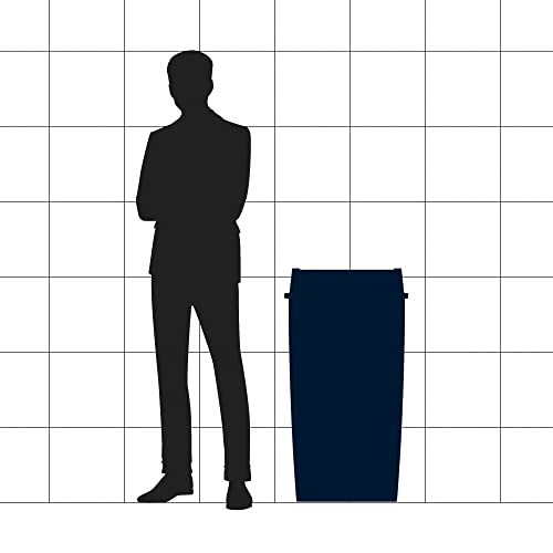 Image of 50 Gallon Black Square Commercial Trash Can with Lid