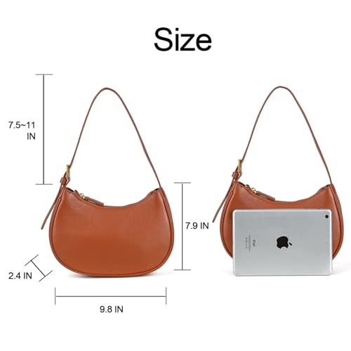 Genuine Leather Shoulder Bag for Women Mini Clutch Purse Tote Handbag with Zipper Closure Small Crossbody Bag2
