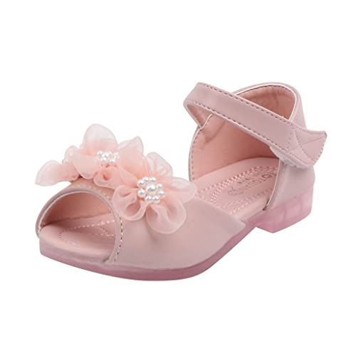 IWIHMIV Girls Sandals Low Heels Dress Pump Ankle Strap Open Toe Girl Wedding Party Shoes Princess Dress Up Shoes for Girls
