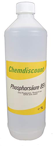 Chemdiscount 1Liter (ca. 1 6kg) Phosphorsäure (H3PO4) 85%
