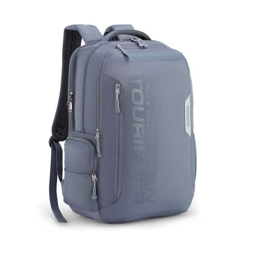 Image of American Tourister Zipper Brett 3.0 Polyester Men's Backpack (Free Size, Grey)