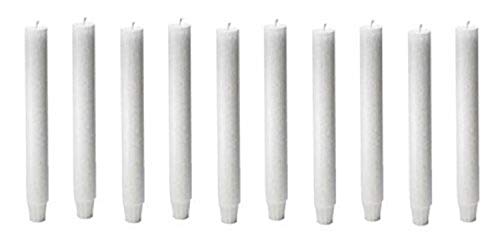 Biedermann & Sons Footed Vegetable Wax Carriage Taper Candles, White, 10-Count