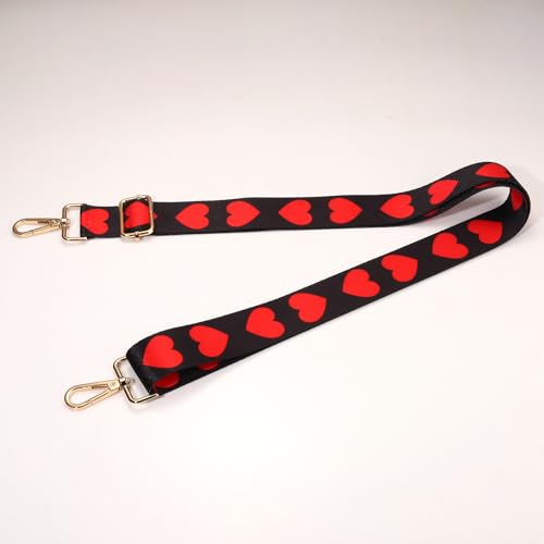 Image of Valentine's Day Purse Strap Replacement Red Pink Heart XOXO Bag Strap Conversation Heart Crossbody Purse Strap Valentine's Day Accessories Gifts (Style E)