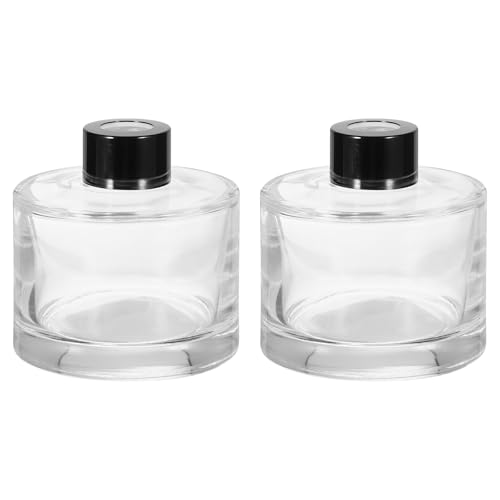sourcing map 2pcs 150ml/5oz Empty Glass Diffuser Bottle 3.1 x 3.1 Refillable Fragrance Accessories Aromatherapy Jar Container for Replacement Reed Diffuser DIY Home Bathroom Transparent