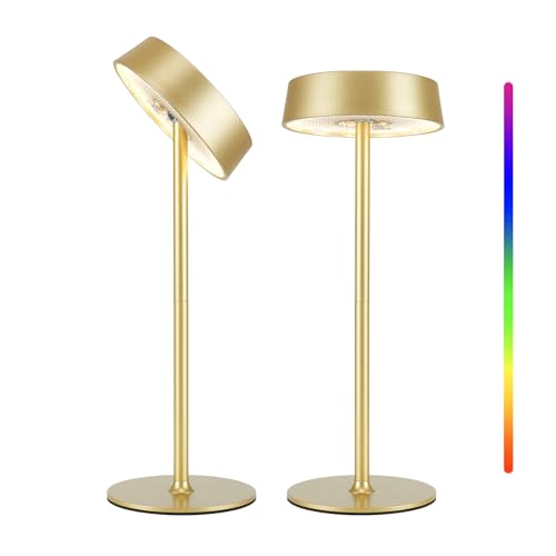 Lámpara de mesa recargable impermeable con luz LED RGB y función memoria