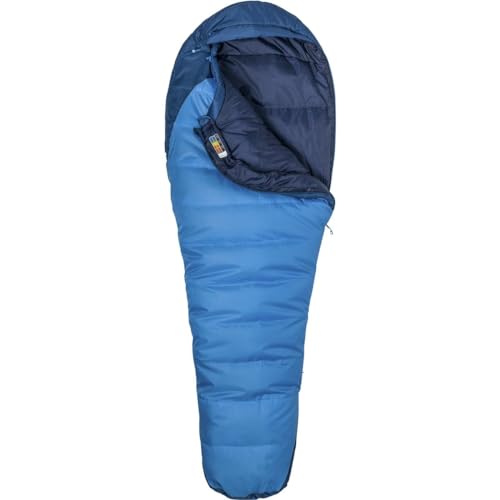 Marmot Men's Trestles 15° Sleeping Bag | Insulated, Water-Resistant, Right-Zip, Cobalt Blue/Blue Night, Long