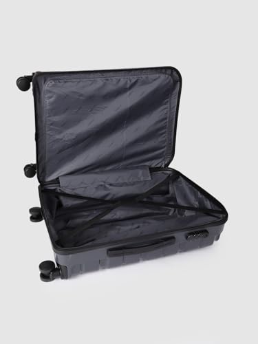 Image of Teakwood Small-Medium Cabin Size 8 Wheels Trolley Bag, Hard Cabin with Zipper Closure, Adjustable Push Button & Cross Side Strap, TSA Lock System 360 Degree (Set of 2,Grey)