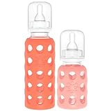 Lifefactory Glass Baby Bottle 2 pack- 1 9oz & 1 4oz (Papaya/Cantaloupe)