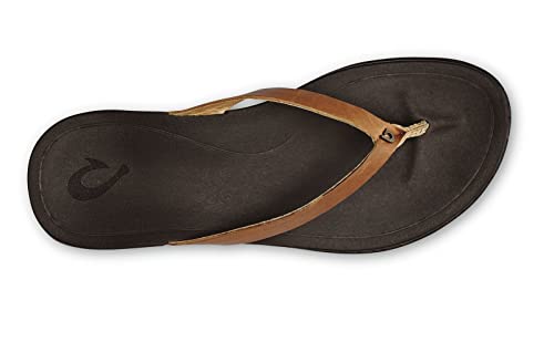 OLUKAI Ho'opio Leather Women's Beach Sandals, Full-Grain Leather Flip-Flop Slides, Modern Low Profile Design & Comfortable Fit2