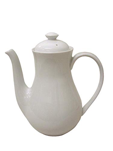 CAFETERA TETERA REDONDA 1300ML PORCELANA BLANCO