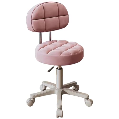 Sedia da barbiere girevole regolabile con ruote, sedia da toeletta multifunzionale e sgabello da ufficio, adatta per stanze delle ragazze, salotti e saloni di bellezza, sedia da toeletta grigia