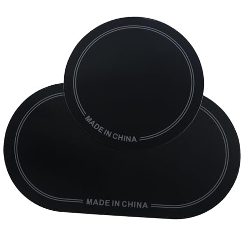 QAZXCDEW-2pcs Bass Drum Patch And Kick Drum Pad, Self Adhesive Drumhead Patches For Bass Drum Pedal Accessories, Includes Double And Single Pedal Protector (Black) by QAZXCDEW - Used condition - US$8.70