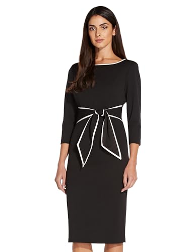 Adrianna Papell Womens Tipped Crepe Tie Dress - Product Details