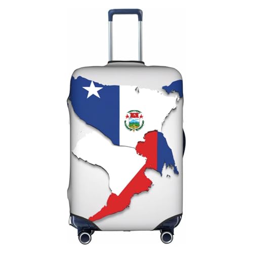 Panama Flag Map Print Travel Elastic Suitcase Luggage Baggage Cover Protector, Washable And Anti-Scratch